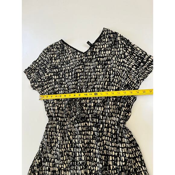 Eileen Fisher 100% Silk Mini Dress Womens 1X Black Boho Chic Artsy Miniamlist - Picture 4 of 15